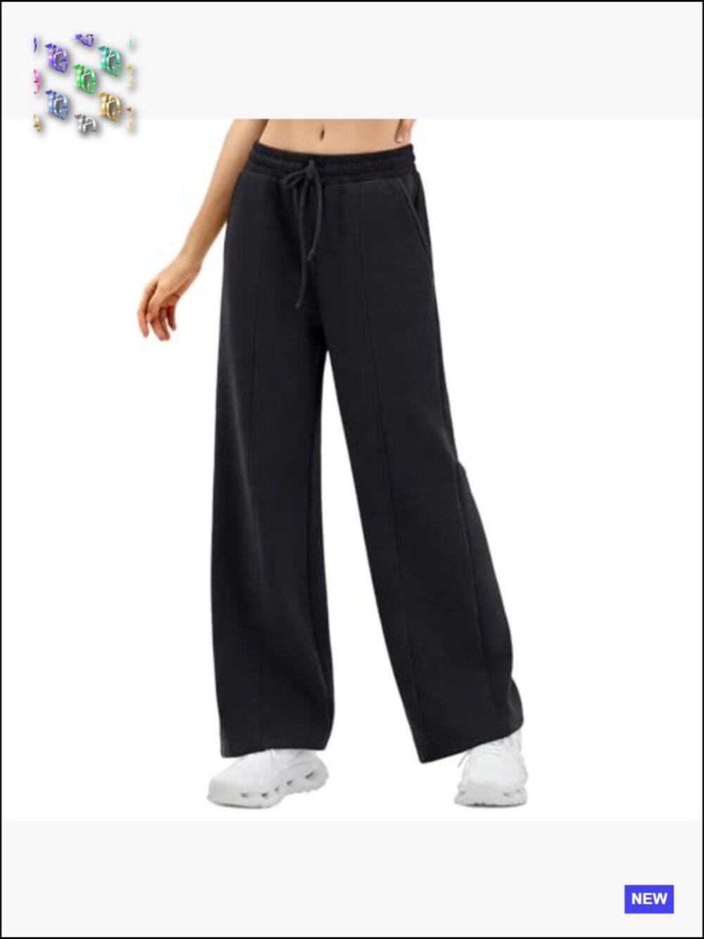 Wide Leg Sweatpants Baggy Pants with Pockets Drawstring Athletic Joggers Y2K - Picture 6 of 7